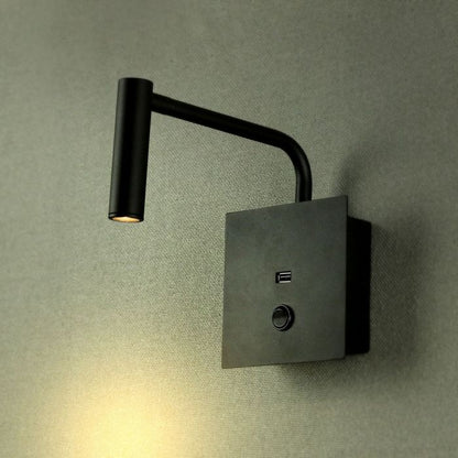 3W LED SIDE LIGHT(WALL LAMP) SWITCH & USB PORT 3000K BLACK