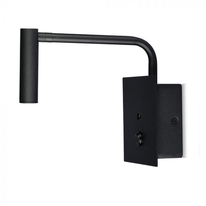 3W LED SIDE LIGHT(WALL LAMP) SWITCH & USB PORT 3000K BLACK