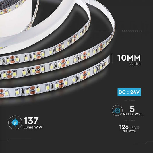 8W/M LED STRIP LIGHT 3000K IP20 24V (5M/ROLL)