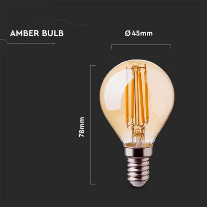 4W P45 FILAMENT BULB AMBER COVER 2200K E14