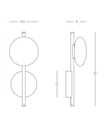 WALL LIGHT 7W METAL -GLASS GOLD MATT