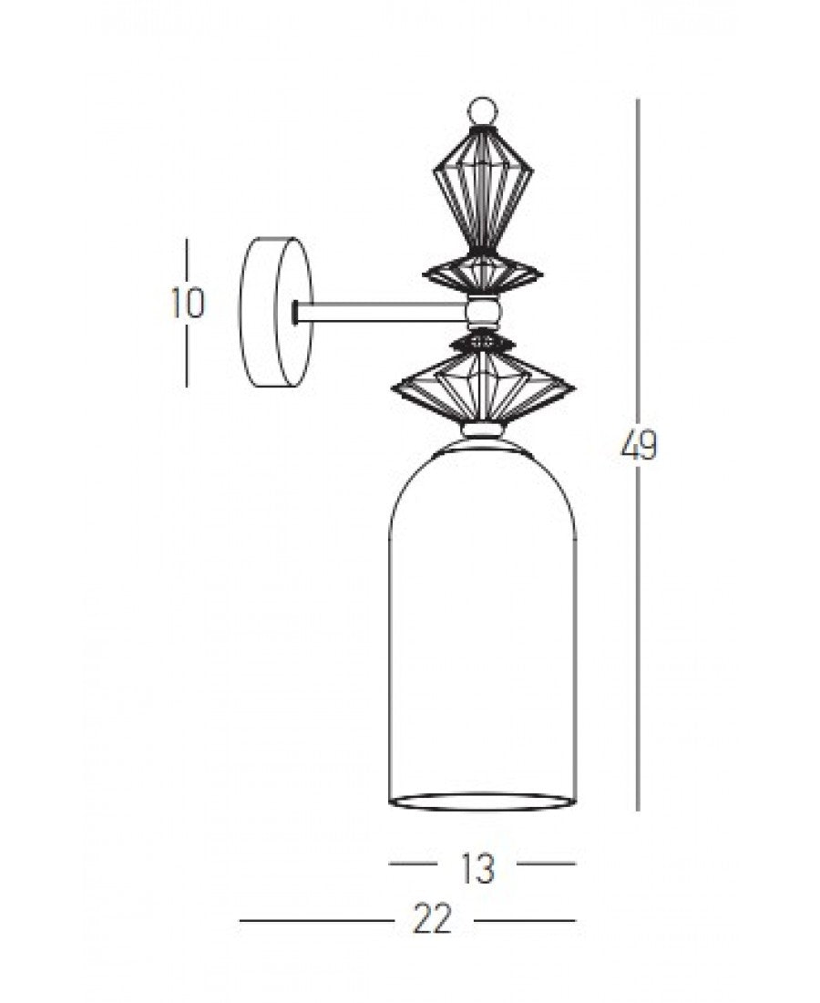 WALL LIGHT 1XE27 MAX 40W OPAL WHITE GLASS & CERAMICS