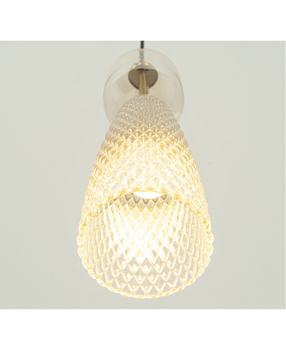 PENDANT LIGHT 3XE14 MAX 40W GLASS ANTIQUE BRASS