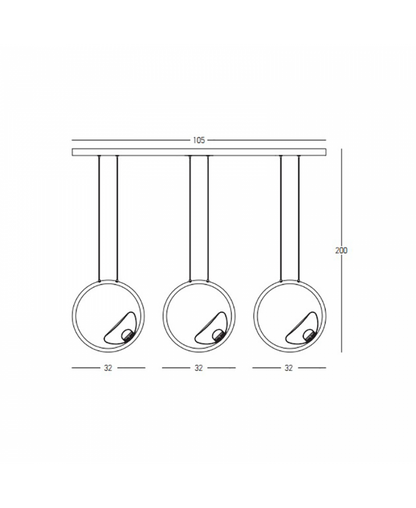 LINE LED LIGHT 21W 3000K ALUMINIUM-GLASS GOLD