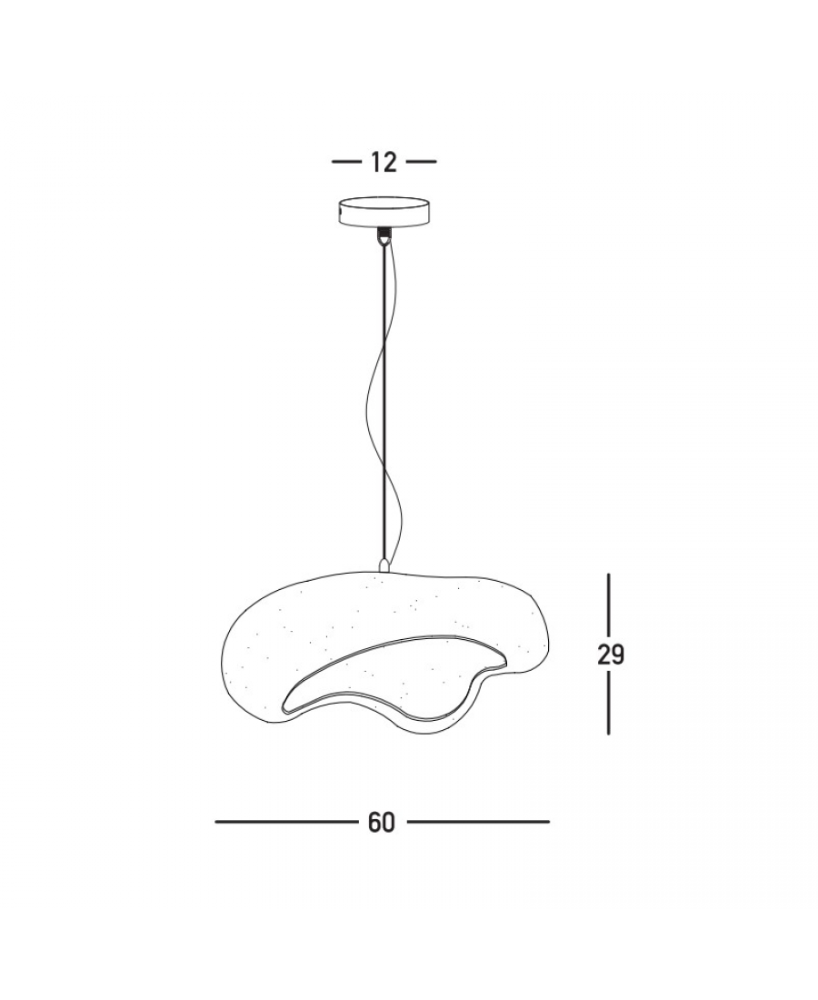 PENDANT LAMP E27 MAX 15W FIBERGLASS D:60 CM