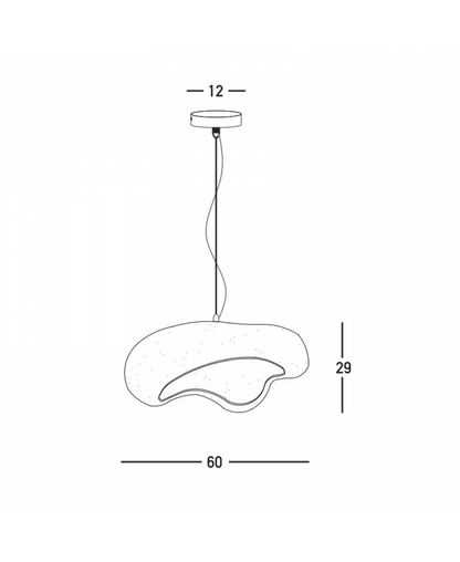 PENDANT LAMP E27 MAX 15W FIBERGLASS D:60 CM