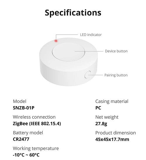 SONOFF Zigbee Smart Button SNZB-01P