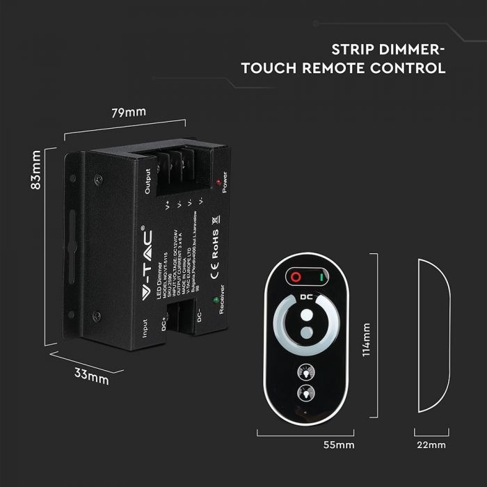 216W LED DIMMER WITH TOUCH REMOTE CONTROLLER