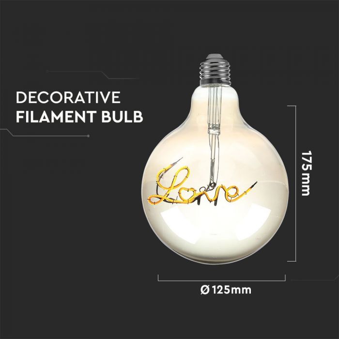 5W LED G125 LED FILAMENT BULB -AMBER GLASS 2200K E27