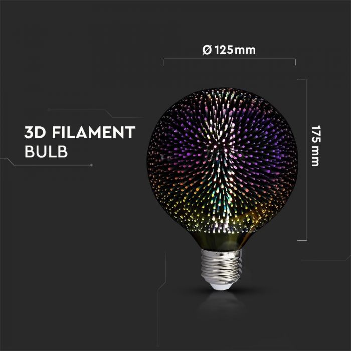 G125 LED 3D FILAMENT BULB 3000 E27