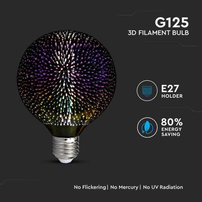 G125 LED 3D FILAMENT BULB 3000 E27