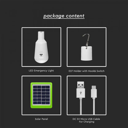 LED Bulb 7W Emergency function & Solar Panel 3 in 1