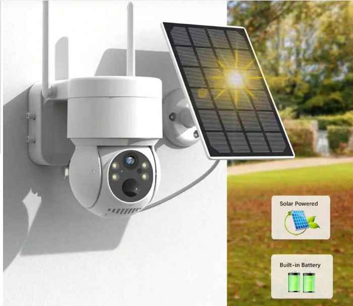 4mp Outdoor Dual Panel Solar Powered Wifi Camera Smart Detection Camera With Hd Battery Solar Camera, Built-in 7800mah Battery, Durable Power Supply, Ip66 Waterproof & Dustproof, Hd Night Vision