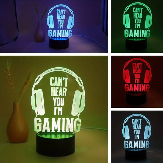 1pc Headset 3D Night Light, Optical Illusion Table Lamp With Remote & Touch Control, 16 Color Changing RGB Ambient Lights For Bedroom Festival Home Bedside Gaming Room Décor, Birthday Holiday Gift For Girl Boys