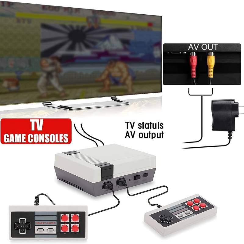 Retro Game Console Nes 8-bit Mini TV Video Console, Av Output, Support Dual Player Children's Games