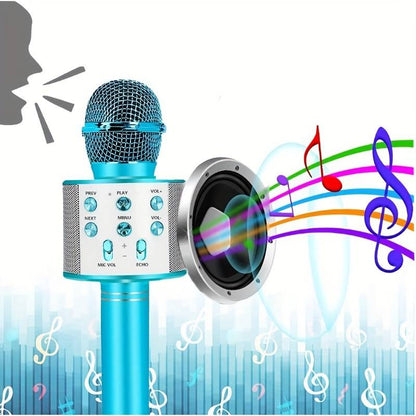 Wireless BT Karaoke Microphone, Portable Microphone Outdoor Home Small Speaker, Intelligent Audio Integrated Karaoke
