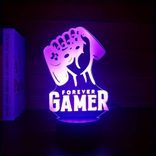 1pc 3D Three-dimensional Night Light, Game Logo Handle Bedside Lamp, Acrylic Plate Table Lamp, LED Smart Touch 16 Colors + Warm White Base 7 Colors + Black Base, Warm White Mini Table Lamp