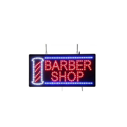 Illuminated Sign Illuminated LED Marking BARBER SHOP 3W AC 230V with On/Off Switch Red - Blue - White