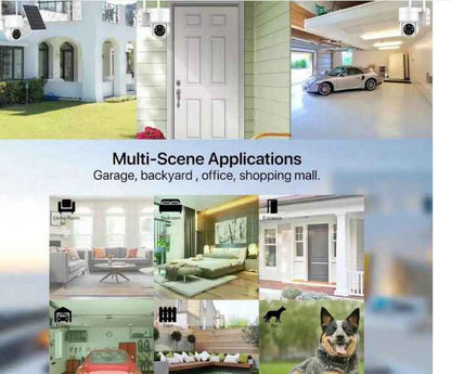 4mp Outdoor Dual Panel Solar Powered Wifi Camera Smart Detection Camera With Hd Battery Solar Camera, Built-in 7800mah Battery, Durable Power Supply, Ip66 Waterproof & Dustproof, Hd Night Vision