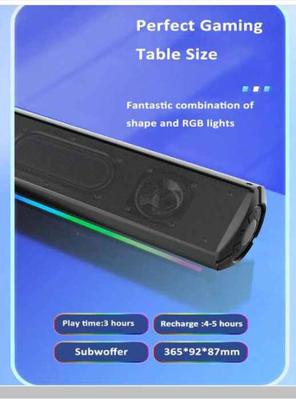 Wireless Speaker Black Soundbar With Surround Sound Effect, Suitable For Connecting With Computer, Mobile Phone, Tv And Home Audio