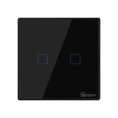 Sonoff T3 UK 2C WiFi Smart Wall Touch Switch Black