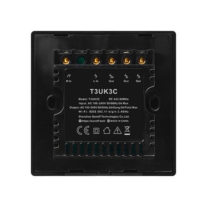 Sonoff T3 UK 3C WiFi Smart Wall Touch Switch Black