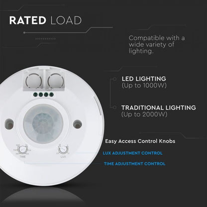 PIR CEILING SENSOR(FLAT) - MAX:1000W LED