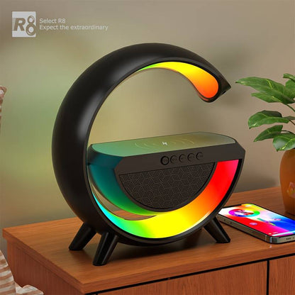 SM2301 Wireless Speaker 6 Lighting Modes Wireless Charging Function Compatible With IOS/Android System Black & White