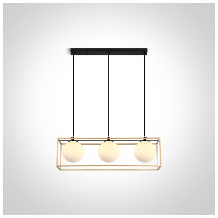 Nordic LED 3xE14 Metal/Glass 100-240V Brass