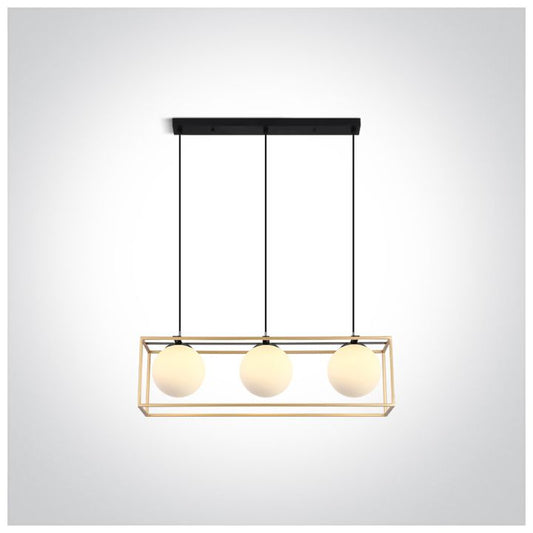 Nordic LED 3xE14 Metal/Glass 100-240V Brass