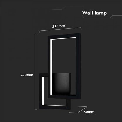 20W LED WALL LAMP 3000K BLACK BODY IP20