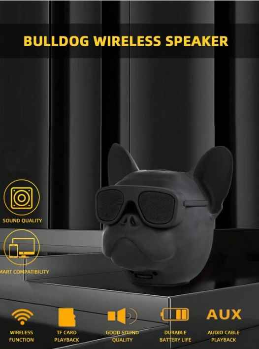 Puffer Dog Design Wireless Speaker Touch Dog Head Wireless Audio Heavy Bass Outdoor Portable Combination HIFI