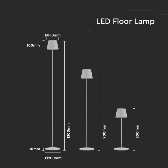 4W LED Floor Lamp White Body 3000K IP54