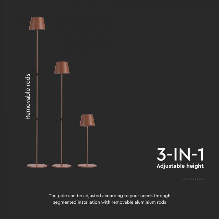 4W LED Floor Lamp Corten Body 3000K IP54