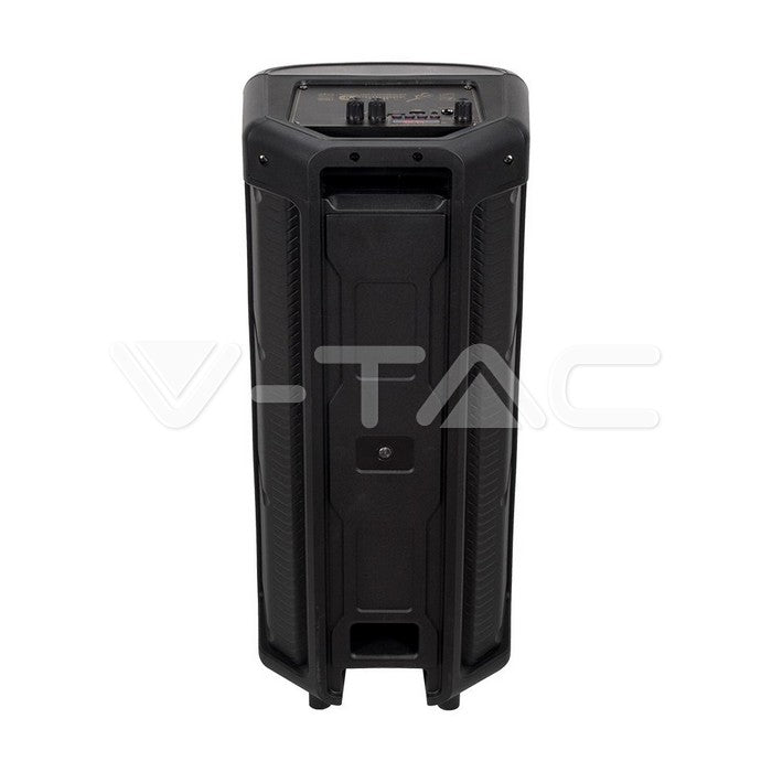 600W Rechargeable Speaker With 1 Wired Microphone RF Control and Handle 2x8 inch