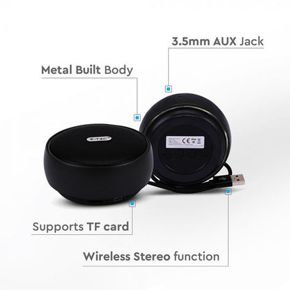 Portable Bluetooth Speaker Micro USB High End Cable 800mah Battery Black