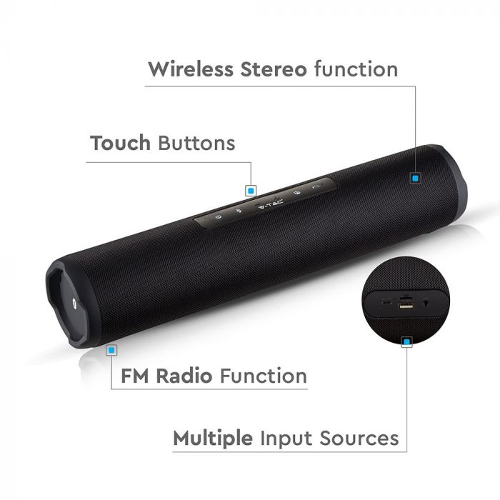 PORTABLE BLUETOOTH SPEAKER TWS FUNCTION-1200mah BATTERY