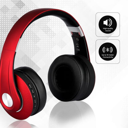Bluetooth Wireless Headphone Adjustable Head 500mAh Red