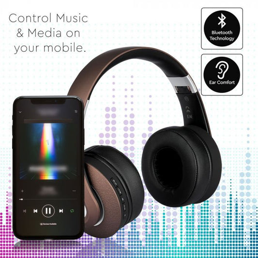 Bluetooth Wireless Headphone Adjustable Head 500mAh Brown