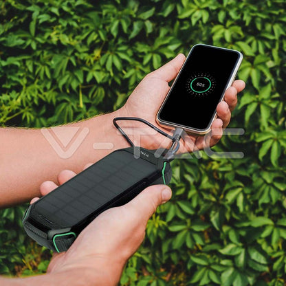 30000mAh Solar Wireless Charger Power Bank Black