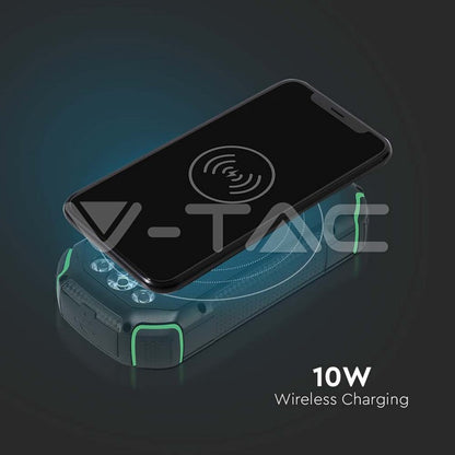 30000mAh Solar Wireless Charger Power Bank Black