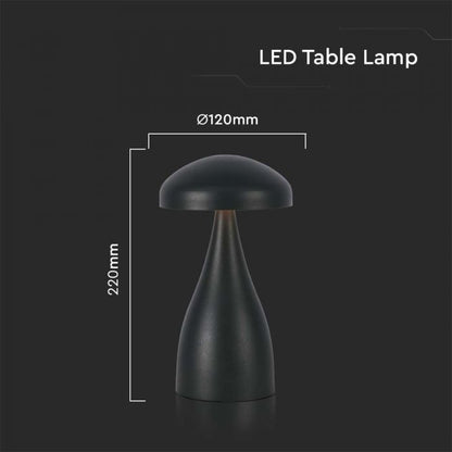 LED Table Lamp 800mAh Battery 120x220 3in1 Black Body