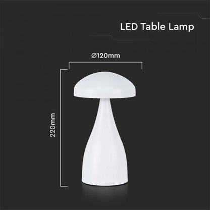 LED Table Lamp 800mAh Battery 120x220 3in1 White Body