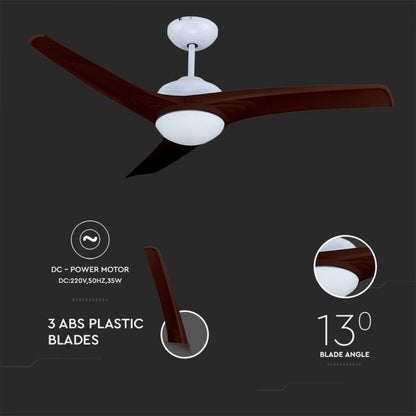 35W LED CEILING FAN WITH RF CONTROL-3 BLADES-DC MOTOR-BROWN