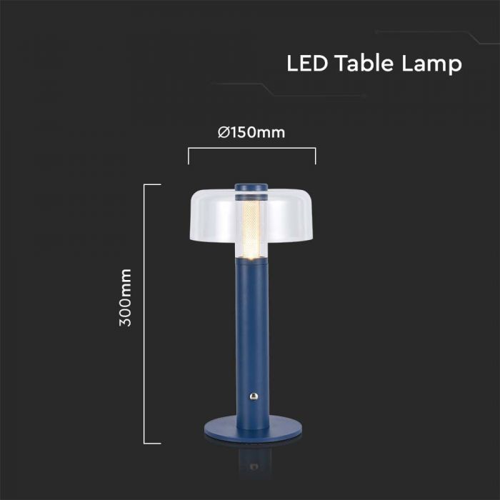 LED Table Lamp 1800mAh Battery 150 x 300 3 in 1 Violet Body