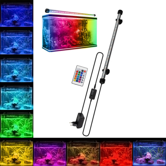 Aquarium Light 18cm LED 2W 180° AC 230V Waterproof IP68 with IR Wireless Control Multicolor RGB