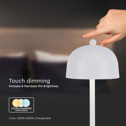 LED Table Lamp 1800mAh Battery 115x300 3in1 White Body