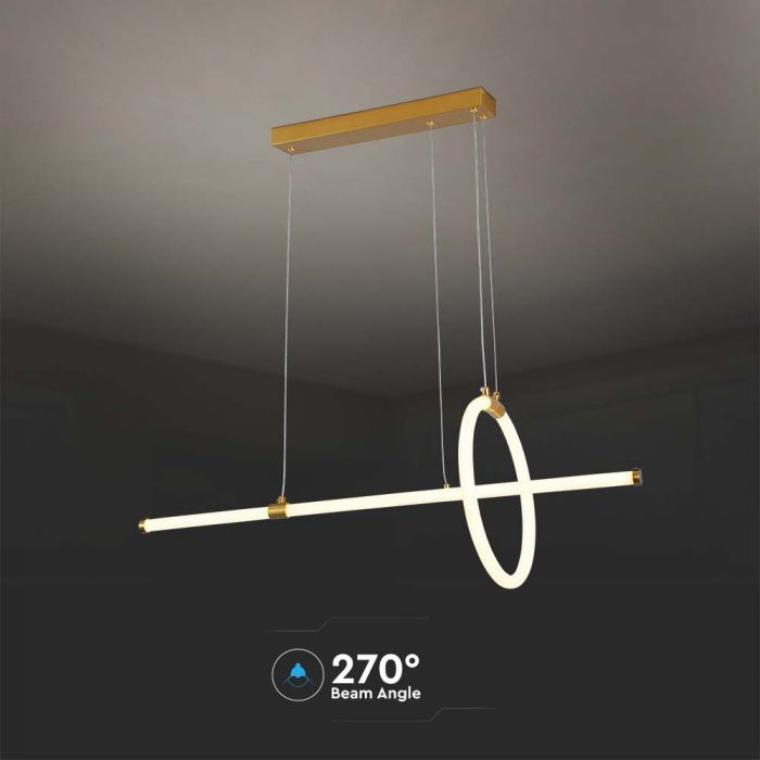 LED HANGING DECORATIVE LAMP L860xW300 3000K PAINT GOLD BODY