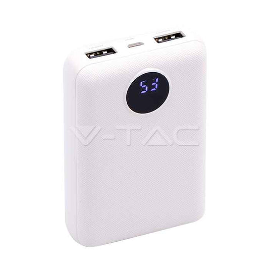 10000mAh Power Bank Display White