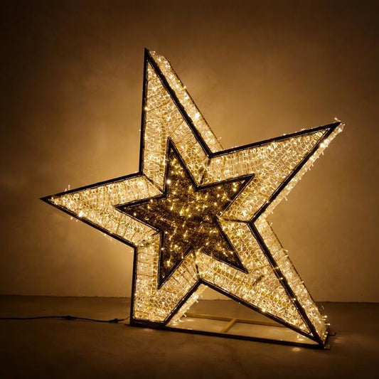 PROFESSIONAL DESIGN, STAR 3D, WARM WHITE LED ROPE LIGHT, WARM WHITE LED, 200X200CM, IP65